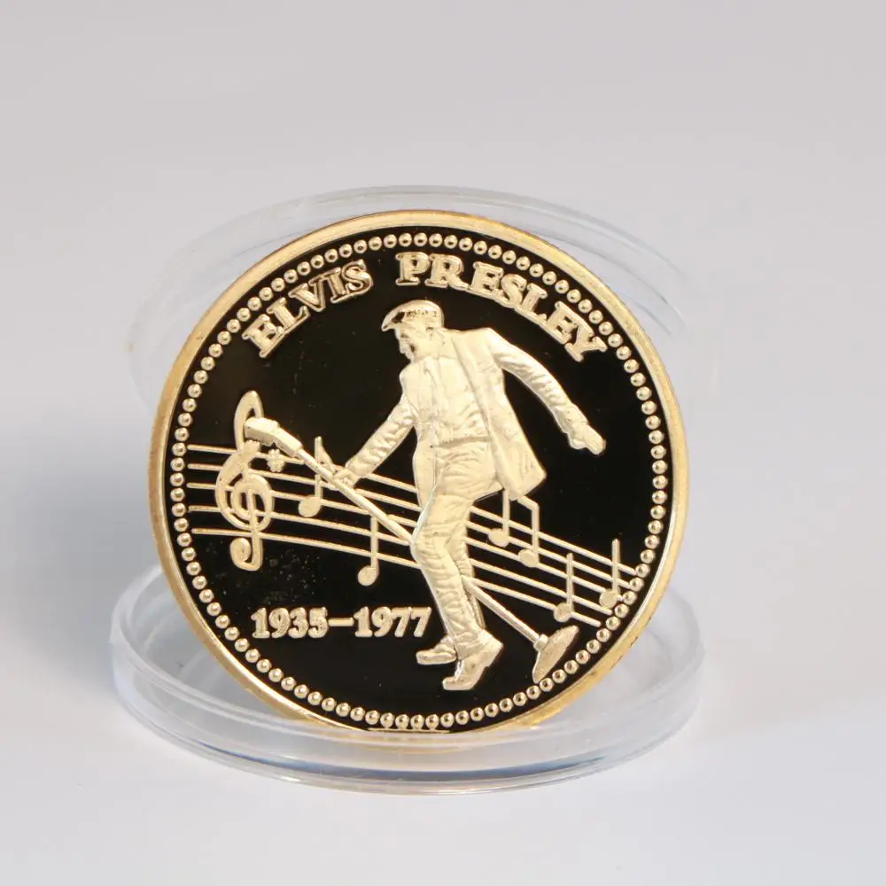 Новинка Elvis Presley 999 позолоченная монета 1935 1977 король н ролла золотые памятные