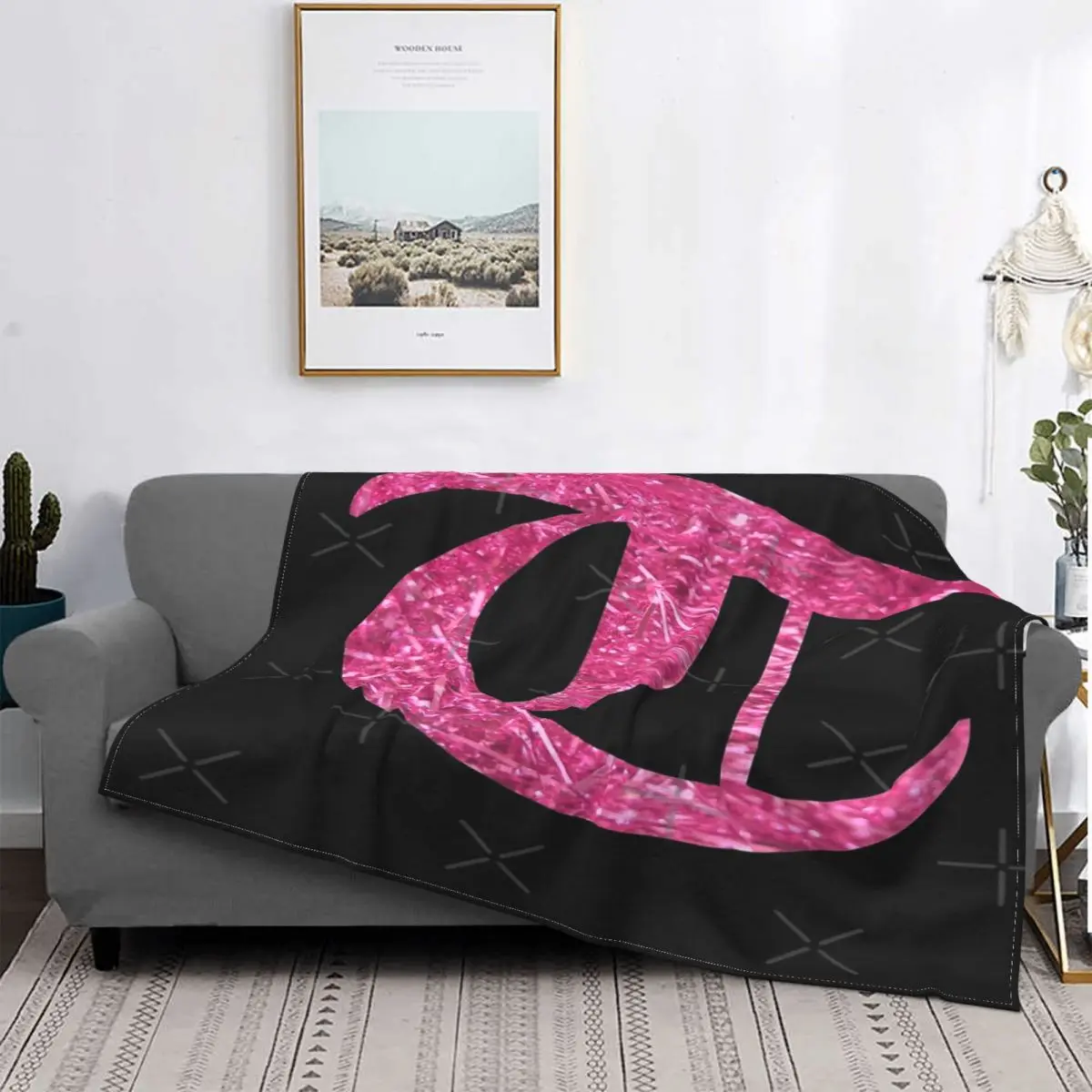 

The Letter-Manta con capucha y purpurina para el hogar, colcha de color rosa con estampado de letras en T, cobertor de cama a cu