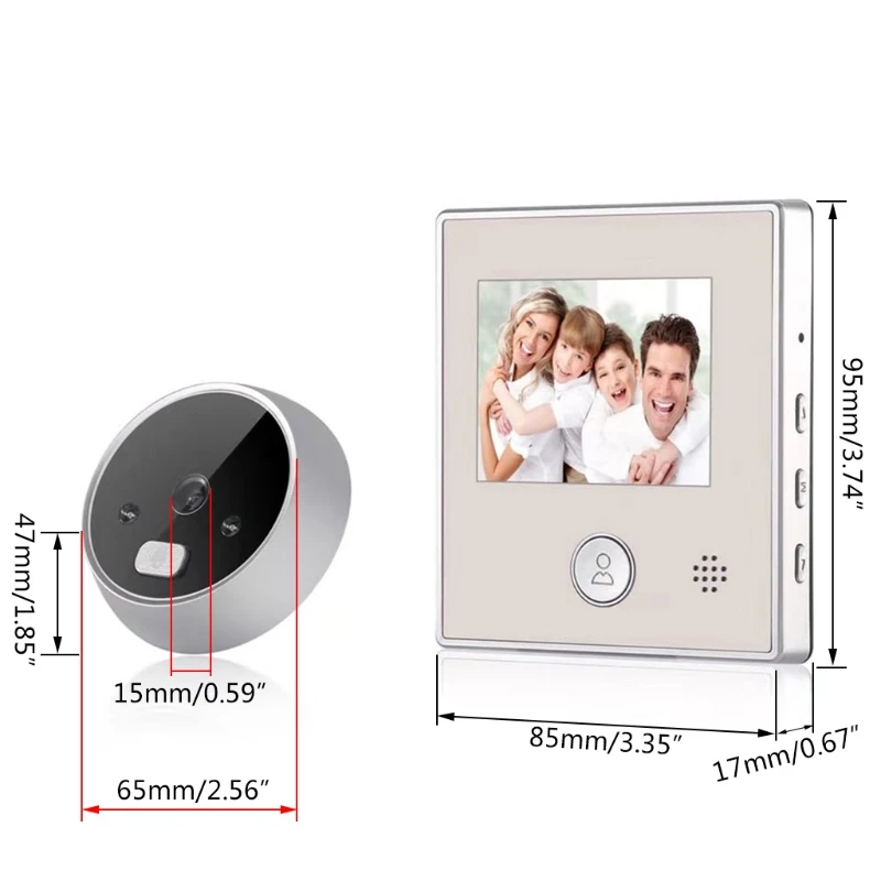 Smart Video Doorbell Camera 2.8'' TFT High Definition Screen 150 Wide View Angle 1280 x 720p Maximum Supports 32G
Smart Video Doorbell Camera 2.8'' TFT High Definition Screen 150 Wide View Angle 1280 x 720p Maximum Supports 32G
