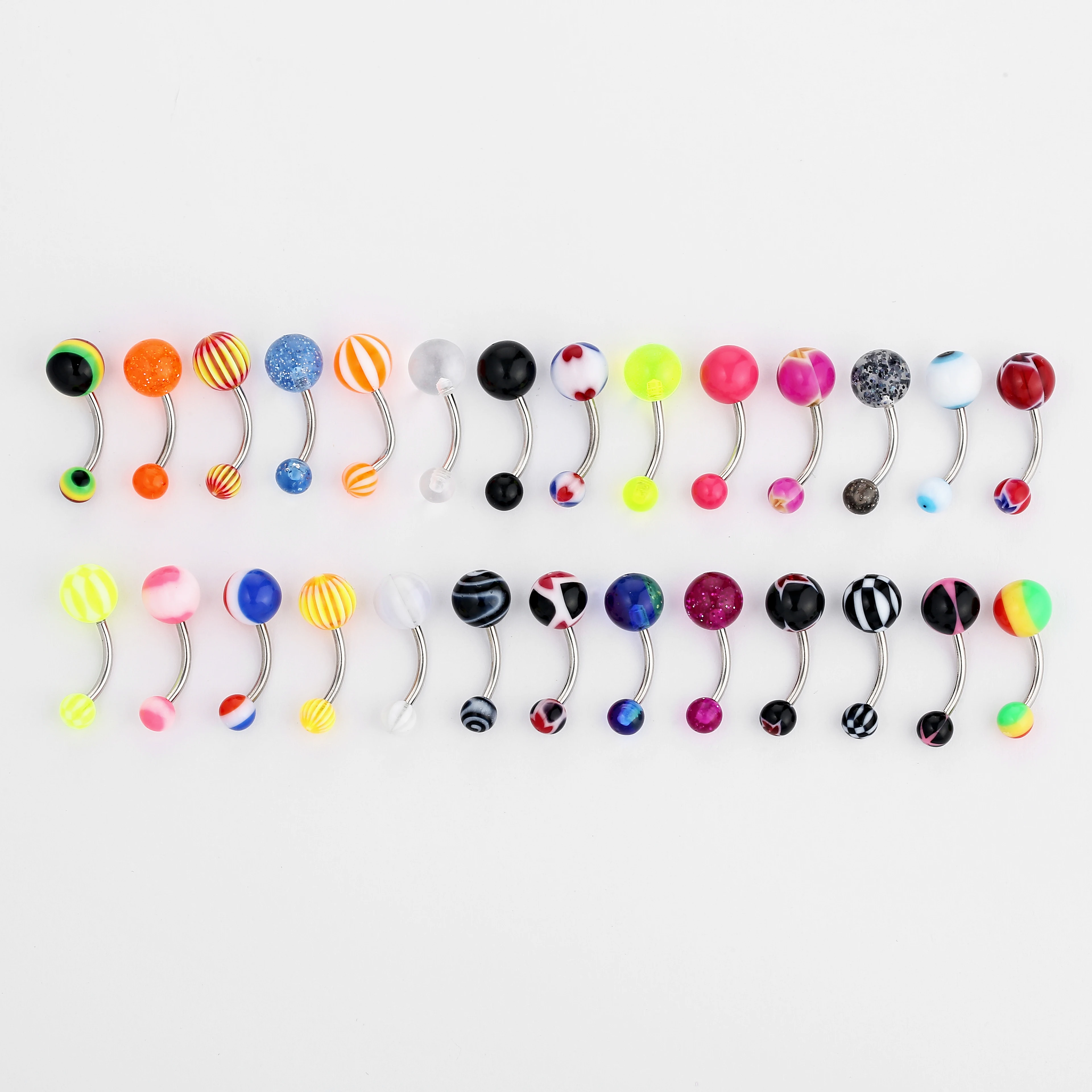 50 pcs/bag New Colorful Acrylic Colorful Ball Medical Steel Belly Button Ring Dangle Navel Body Jewelry Piercings
50 pcs/bag New Colorful Acrylic Colorful Ball Medical Steel Belly Button Ring Dangle Navel Body Jewelry Piercings