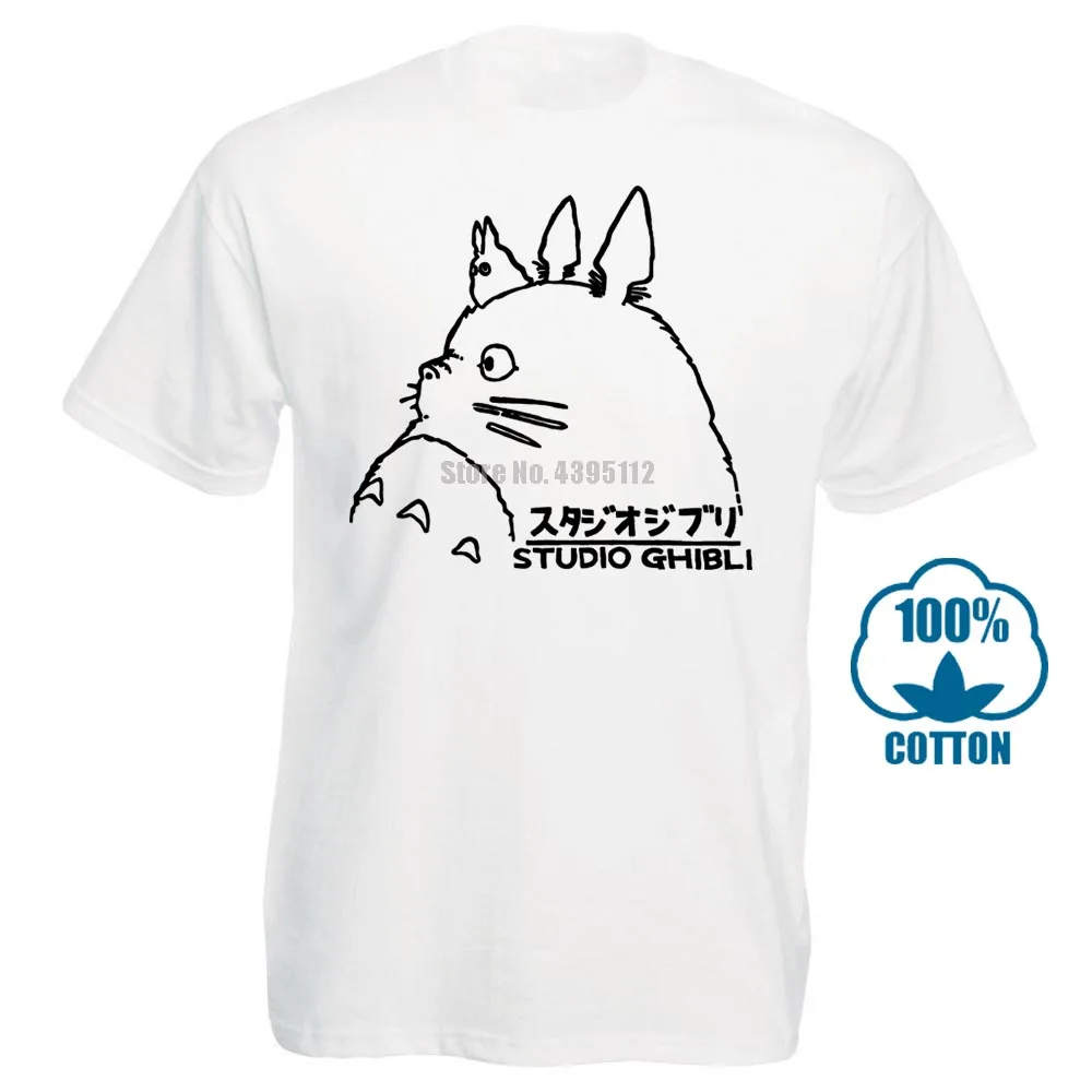 Мужская футболка с круглым вырезом Studio Ghibli (Totoro firefly Blu Porco Ponyo Earth Mononoke