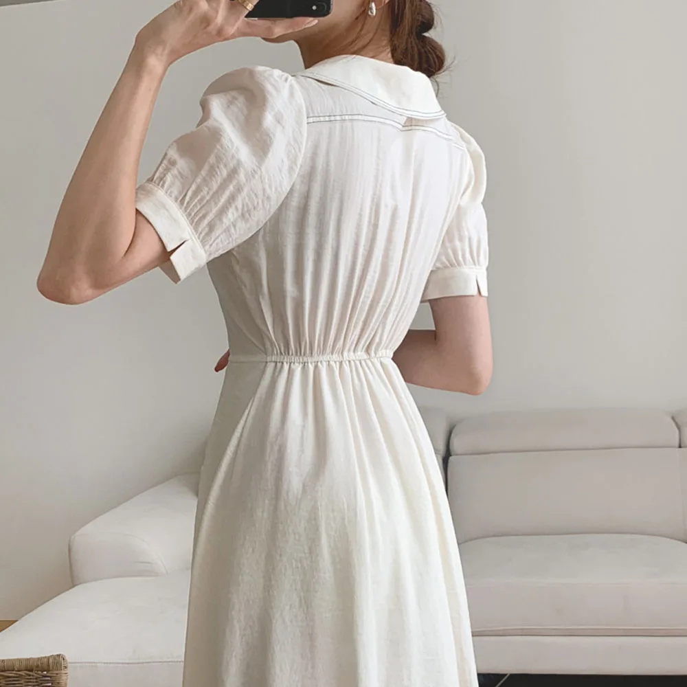 2021 Korean Fashion Japan Style Summer Women's Dress 2021 Slim Single-breasted Bright Line V-neck High Waist Lantern Sleeve
2021 Korean Fashion Japan Style Summer Women's Dress 2021 Slim Single-breasted Bright Line V-neck High Waist Lantern Sleeve