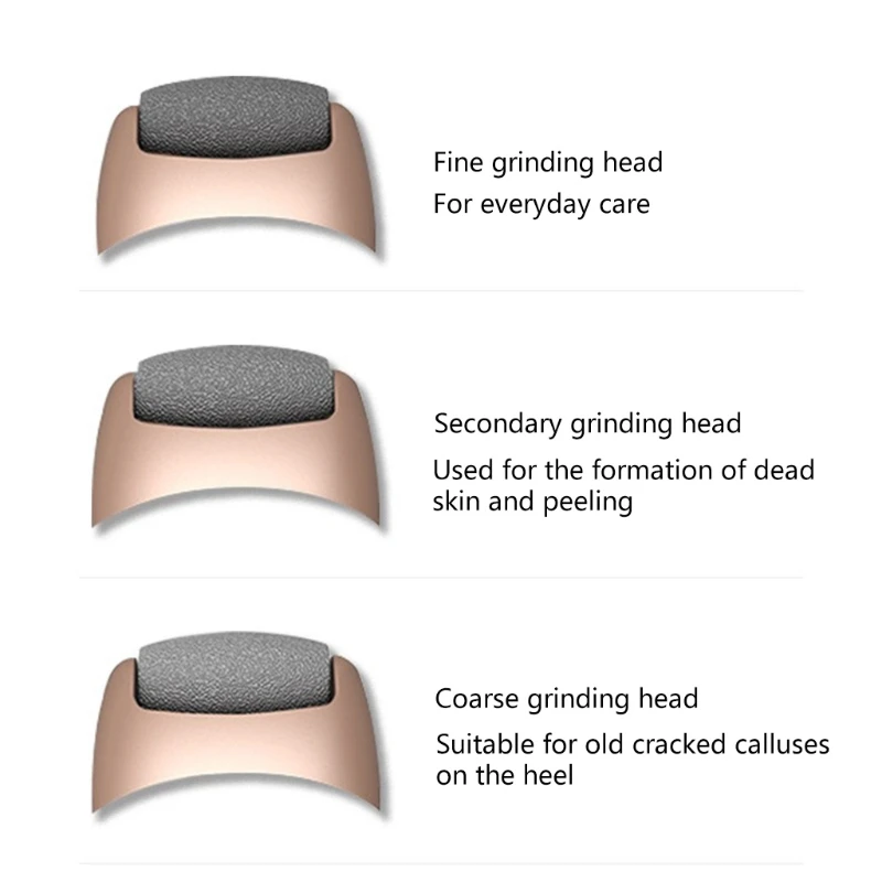 Electric foot callus rechargeable foot file, with 3 grinding heads waterproof
Electric foot callus rechargeable foot file, with 3 grinding heads waterproof