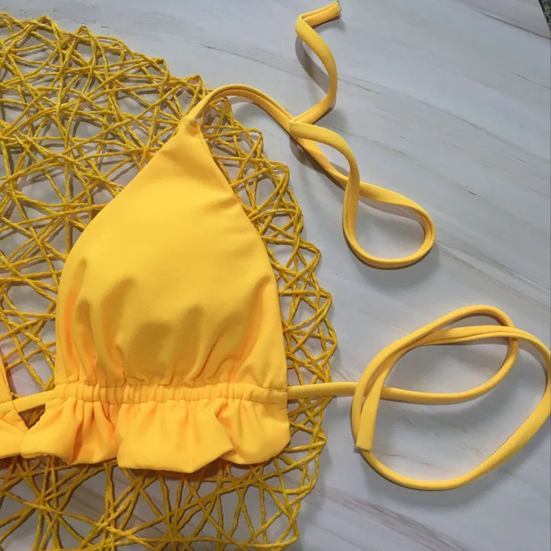 Low Waist New Pure Color Bikini Swimsuit 2021 Women's Ruffle Swimwear Sexy Bikini Set String 2 Piece Swimsuit Beachwear Bakini
Low Waist New Pure Color Bikini Swimsuit 2021 Women's Ruffle Swimwear Sexy Bikini Set String 2 Piece Swimsuit Beachwear Bakini