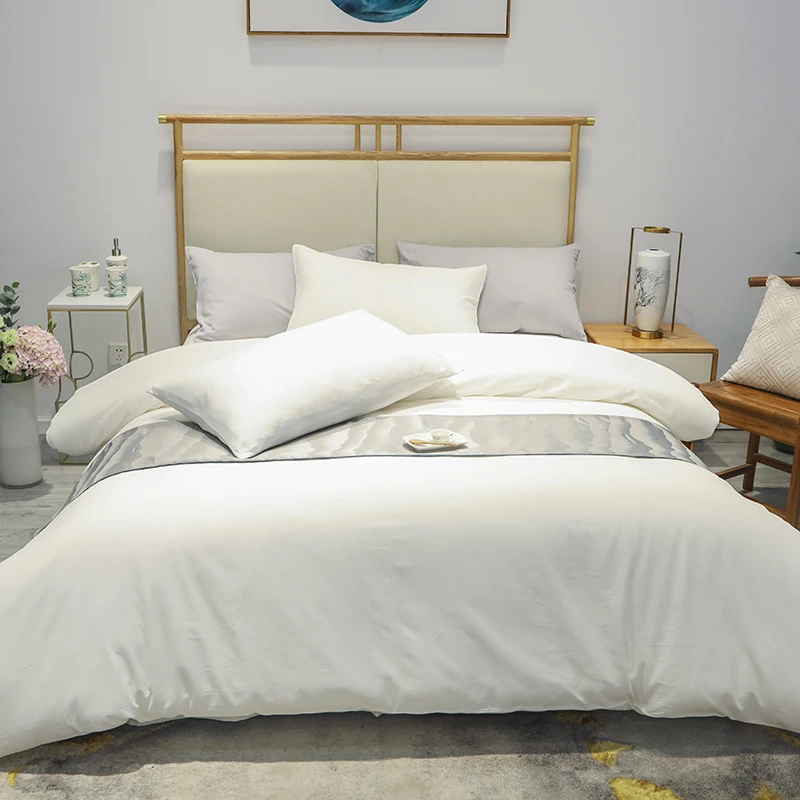 Luxury 600TC Brushed Cotton Duvet Cover Sheet set Queen King size 4Pcs Ultra Soft White Gray Solid Color Bedding set with Zipper
Luxury 600TC Brushed Cotton Duvet Cover Sheet set Queen King size 4Pcs Ultra Soft White Gray Solid Color Bedding set with Zipper