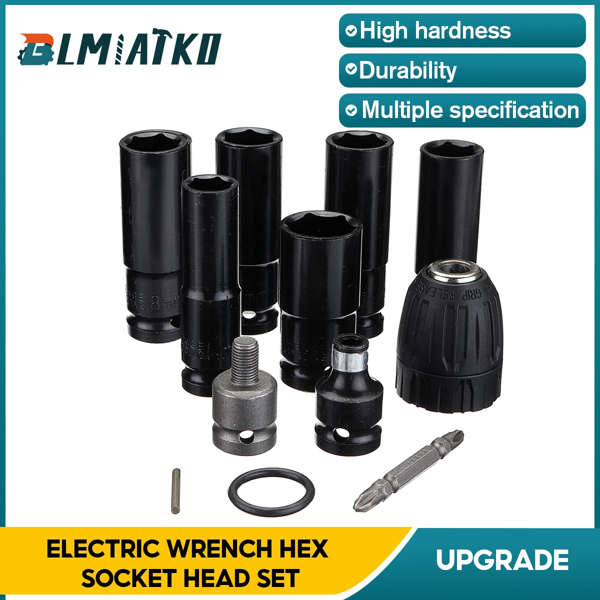 12 in 1 Electric Wrench Hex Socket Head Set Kit Electric Wrench Adapter 6 Sleeve For Electric Wrench Machine
12 in 1 Electric Wrench Hex Socket Head Set Kit Electric Wrench Adapter 6 Sleeve For Electric Wrench Machine