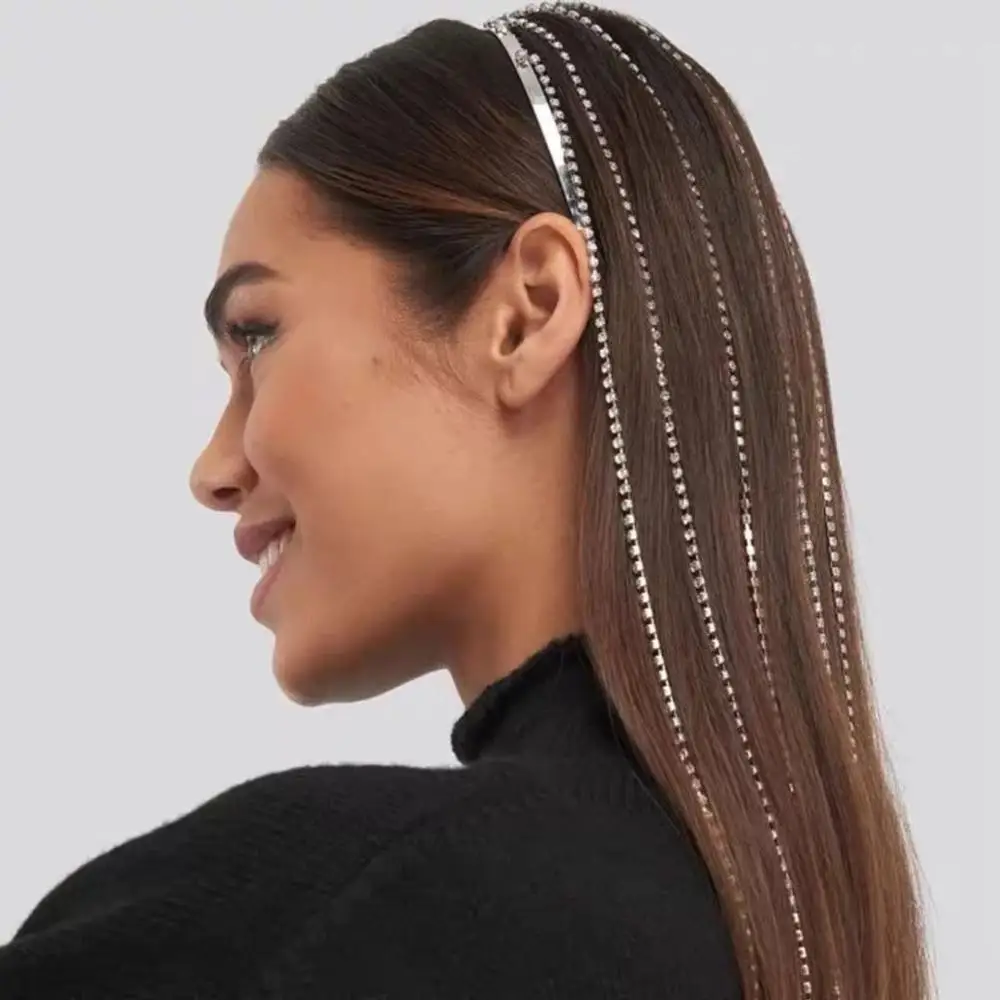 Fashionable long tassel headband Rhinestone Jewelry suitable for female brides shiny crystal headdress birthday party jewelry
Fashionable long tassel headband Rhinestone Jewelry suitable for female brides shiny crystal headdress birthday party jewelry