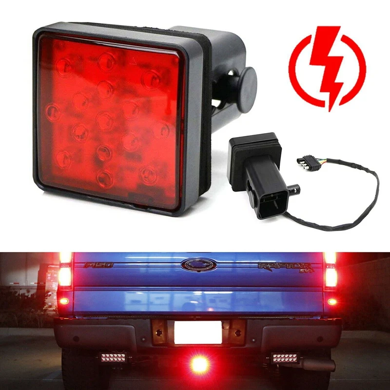 Red Lens 15-LED Tow Hitch Receiver W/Strobe Feature Brake Tail Light for Truck SUV 2-Inch Towing Adapter Hole
Red Lens 15-LED Tow Hitch Receiver W/Strobe Feature Brake Tail Light for Truck SUV 2-Inch Towing Adapter Hole