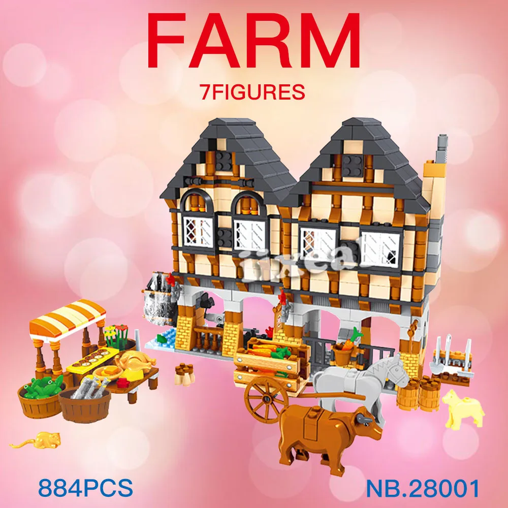 Конструктор ферма 838 блоков с фермером фигурки животных коровы | Игрушки и хобби