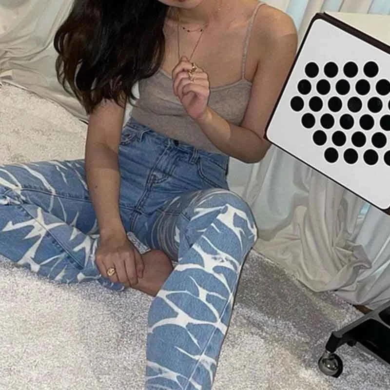 2021 Women Jeans Trousers High Waist Staight Jeans For Women Print Water Wave Straight Denim Pants Vintage Pattern 
2021 Women Jeans Trousers High Waist Staight Jeans For Women Print Water Wave Straight Denim Pants Vintage Pattern