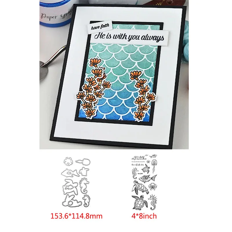 Cute Seahorse Sea Turtle Metal Cutting Dies&Cordinating Stamps For Scrapbooking Craft Die Cut Card Making Embossing Stencil
Cute Seahorse Sea Turtle Metal Cutting Dies&Cordinating Stamps For Scrapbooking Craft Die Cut Card Making Embossing Stencil