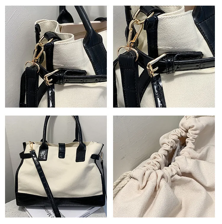 Canvas Leather Tote Women Handbags Designer Large Capacity Shoulder Bags for Women 2021 Big Patchwork Shopper Bag Top-Handle Bag
Canvas Leather Tote Women Handbags Designer Large Capacity Shoulder Bags for Women 2021 Big Patchwork Shopper Bag Top-Handle Bag