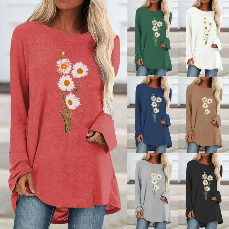 Women Clothing Autumn and Winter Solid Color Fashion Printing Graphic Tee Long Sleeve Round Neck Pullover Loose Tops XS-5XL
Women Clothing Autumn and Winter Solid Color Fashion Printing Graphic Tee Long Sleeve Round Neck Pullover Loose Tops XS-5XL
