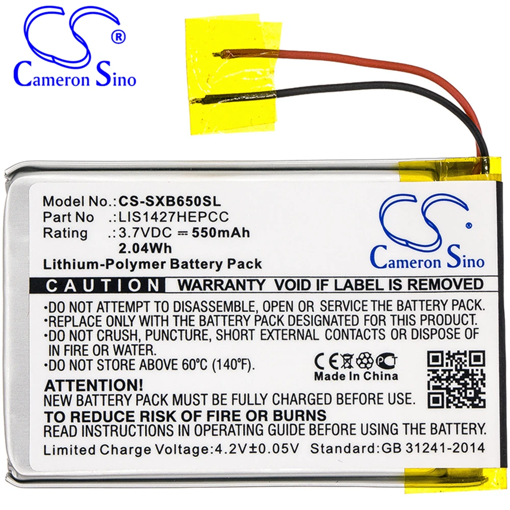 Cameron Sino 550mAh Battery for Sony MDR-XB650BT,MDR-XB950B1,MDR-XB950BT , 1-756-920-31,1-756-920-32,LIS1427HEPCC
Cameron Sino 550mAh Battery for Sony MDR-XB650BT,MDR-XB950B1,MDR-XB950BT , 1-756-920-31,1-756-920-32,LIS1427HEPCC