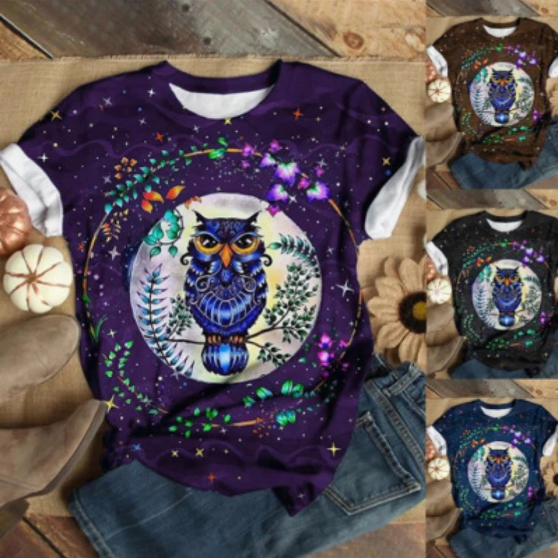 Owl Round Neck Short Sleeve Top Cartoon Animation Bottoming Shirt 2021 Fashion Korean Style T-shirt Casual Street Women's
Owl Round Neck Short Sleeve Top Cartoon Animation Bottoming Shirt 2021 Fashion Korean Style T-shirt Casual Street Women's