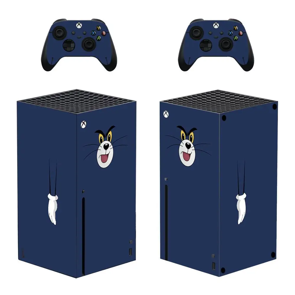 Новинка наклейка в виде мультяшного кота для консоли Xbox серии X и 2 контроллера