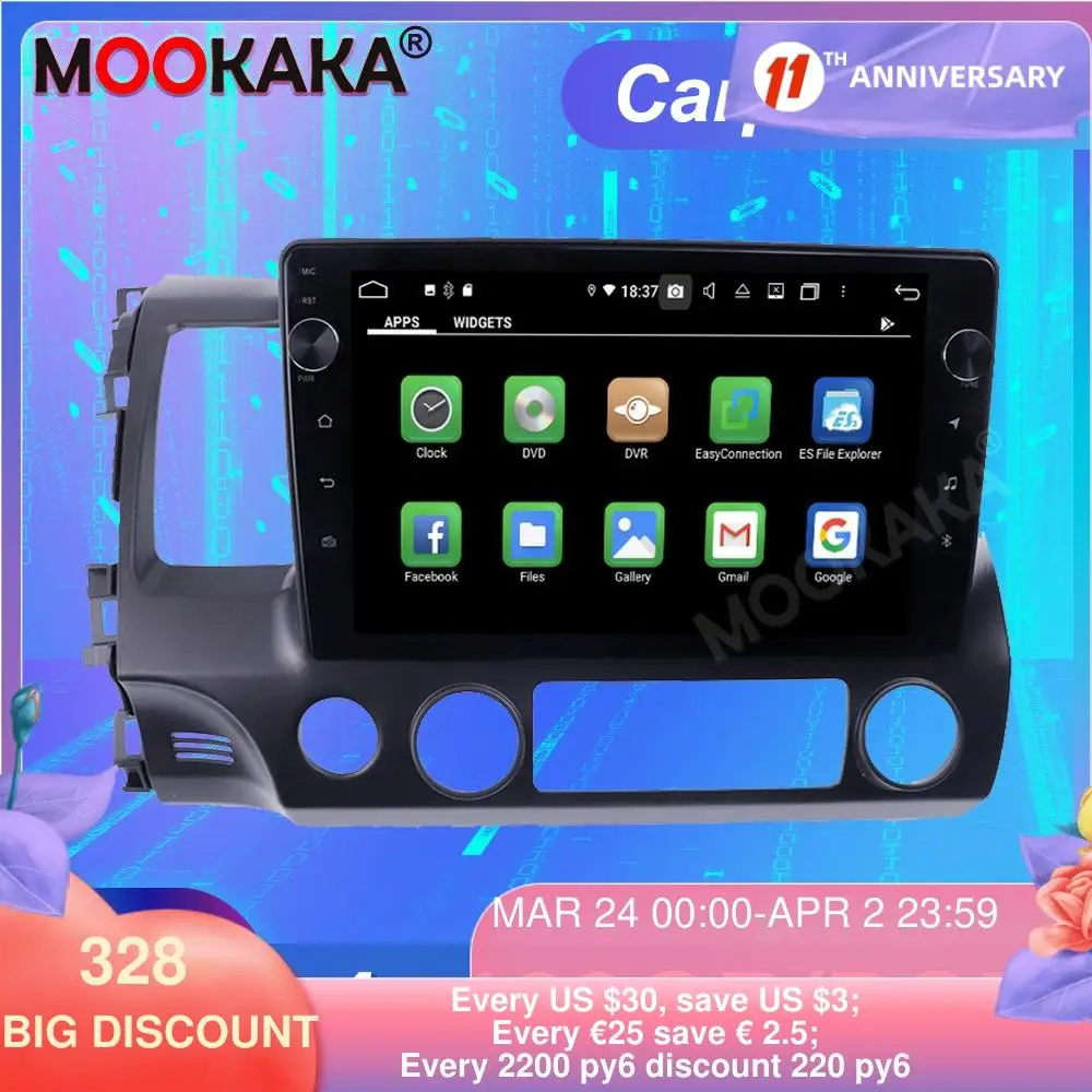 FOR Honda Civic 2006-2012 Android10.0 4GB RAM+128GB ROM Tesla Screen Car Multimedia Player GPS Navigation Auto Stereo Head unit
FOR Honda Civic 2006-2012 Android10.0 4GB RAM+128GB ROM Tesla Screen Car Multimedia Player GPS Navigation Auto Stereo Head unit