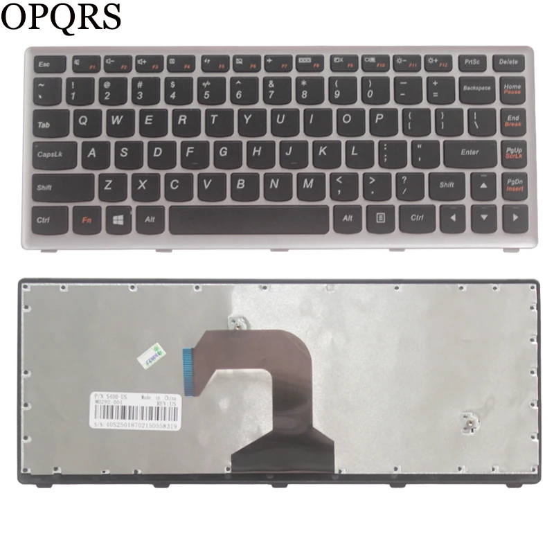 

NEW For Lenovo Ideapad S300 S400 S405 S400T S400u M30-70 25208654 25208594 laptop US keyboard Silver frame