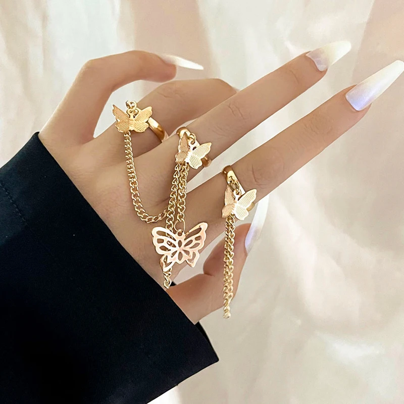 New Butterfly Ring Personalized Tassel Creative Design Butterfly Chain Combination Ring For Women Opening Adjustable Jewelry
New Butterfly Ring Personalized Tassel Creative Design Butterfly Chain Combination Ring For Women Opening Adjustable Jewelry