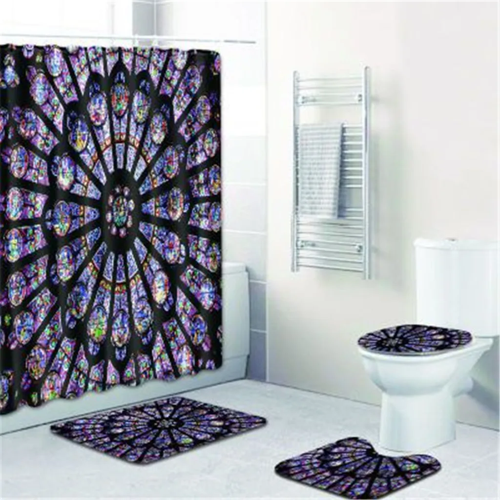 Ouneed Shower Curtain 4PCS Non Slip Nordic geometric printed Waterproof bath Curtain +Mat+pedestal rug+lid toilet cover sets new
Ouneed Shower Curtain 4PCS Non Slip Nordic geometric printed Waterproof bath Curtain +Mat+pedestal rug+lid toilet cover sets new