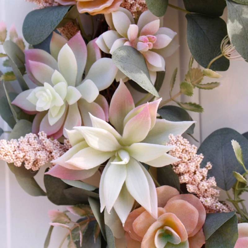 Artificial Wreath Hanging Door Ornament Succulent Fake Flower Floral Garland 67JB
Artificial Wreath Hanging Door Ornament Succulent Fake Flower Floral Garland 67JB