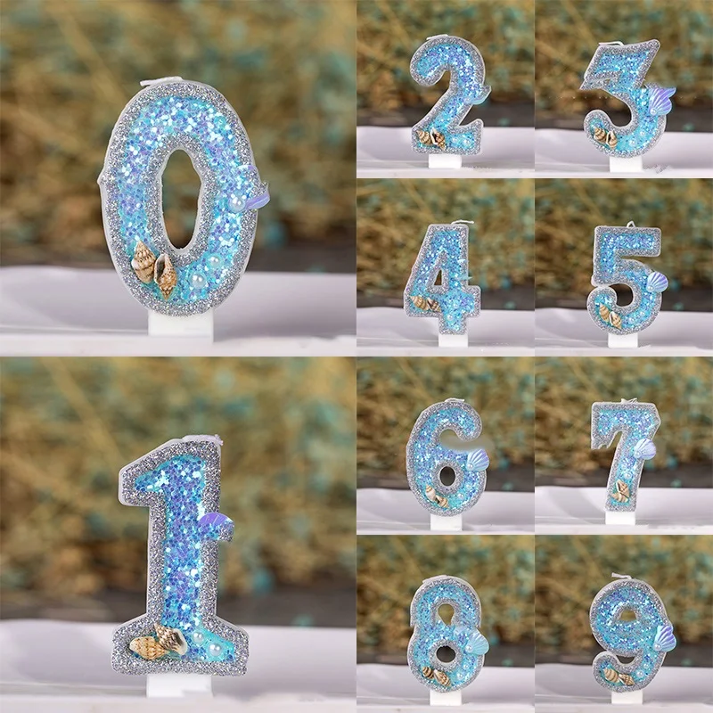 Blue Shell Glitter 0-9 Number Birthday Candles Cake Toppers Birthday Wedding Digital Cakes Dessert Decor Birthday Decoration
Blue Shell Glitter 0-9 Number Birthday Candles Cake Toppers Birthday Wedding Digital Cakes Dessert Decor Birthday Decoration