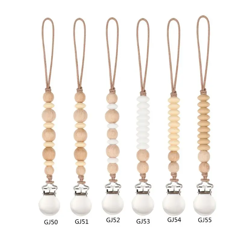 Baby Pacifier Chain Wooden Bead Soother Pacifier Clips Leash Strap Nipple Holder Q1FE
Baby Pacifier Chain Wooden Bead Soother Pacifier Clips Leash Strap Nipple Holder Q1FE