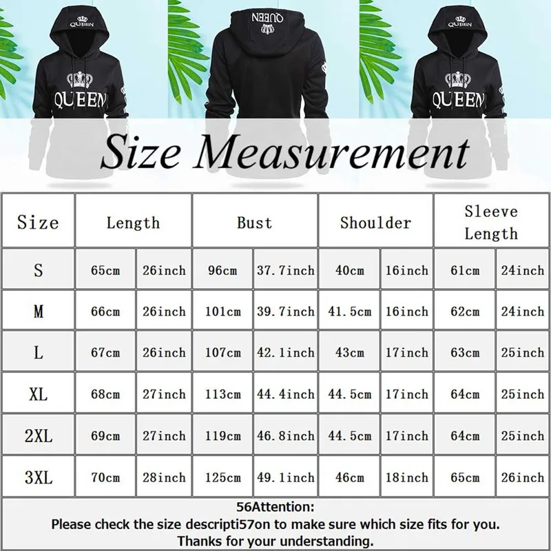 QUEEN KING Print Hooded Long Sleeve Couple Sweatshirt Casual Sexy Fashion Women Hoodies Full Letter Hoodie
QUEEN KING Print Hooded Long Sleeve Couple Sweatshirt Casual Sexy Fashion Women Hoodies Full Letter Hoodie