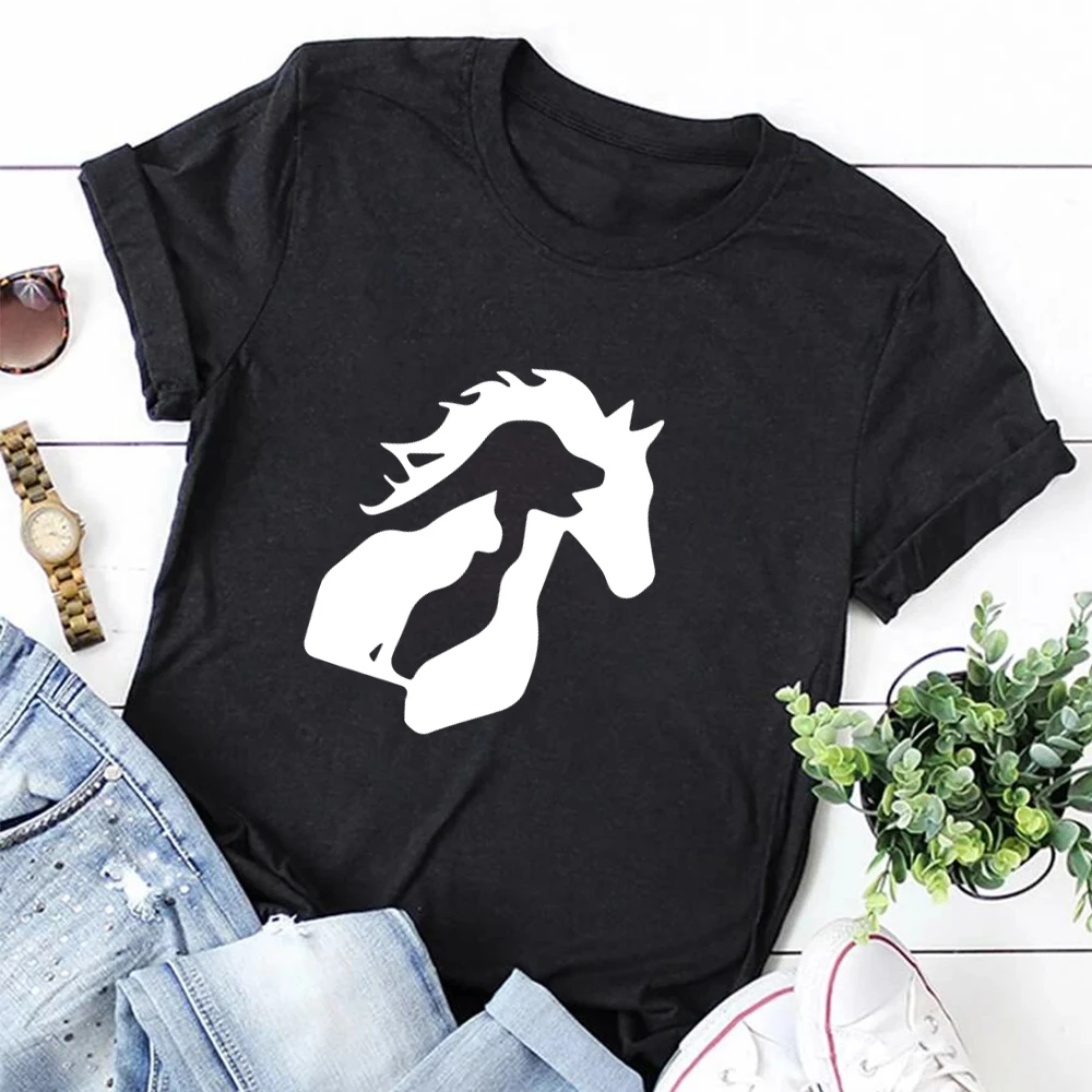 Cat Dog Horse Women O-neck Tee Graphic Breathable Casual Short Sleeve Printed T-shirts Loose Harajuku Black White Grey Tshirt
Cat Dog Horse Women O-neck Tee Graphic Breathable Casual Short Sleeve Printed T-shirts Loose Harajuku Black White Grey Tshirt