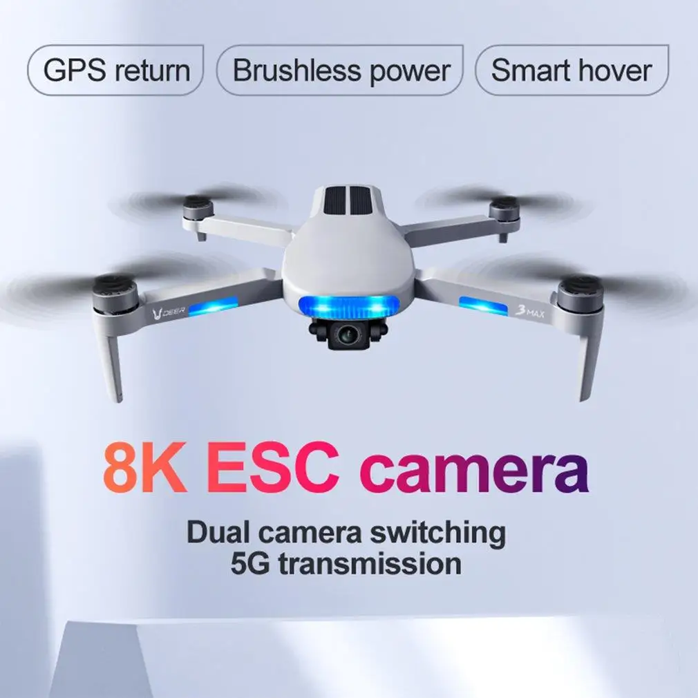 Дрон DEER3 MAX, двойная камера 8K, GPS, позиционирование оптического потока, бесколлекторный мотор, складной, воздушный, БПЛА
Дрон DEER3 MAX, двойная камера 8K, GPS, позиционирование оптического потока, бесколлекторный мотор, складной, воздушный, БПЛА