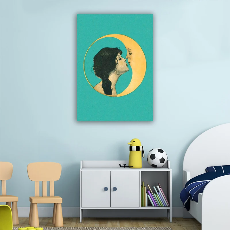 Vintage Girl Kissing Moon Canvas Art Print Man in the Moon Art Decor Antique Moon Face Wall Art Poster Picture Canvas Painting
Vintage Girl Kissing Moon Canvas Art Print Man in the Moon Art Decor Antique Moon Face Wall Art Poster Picture Canvas Painting