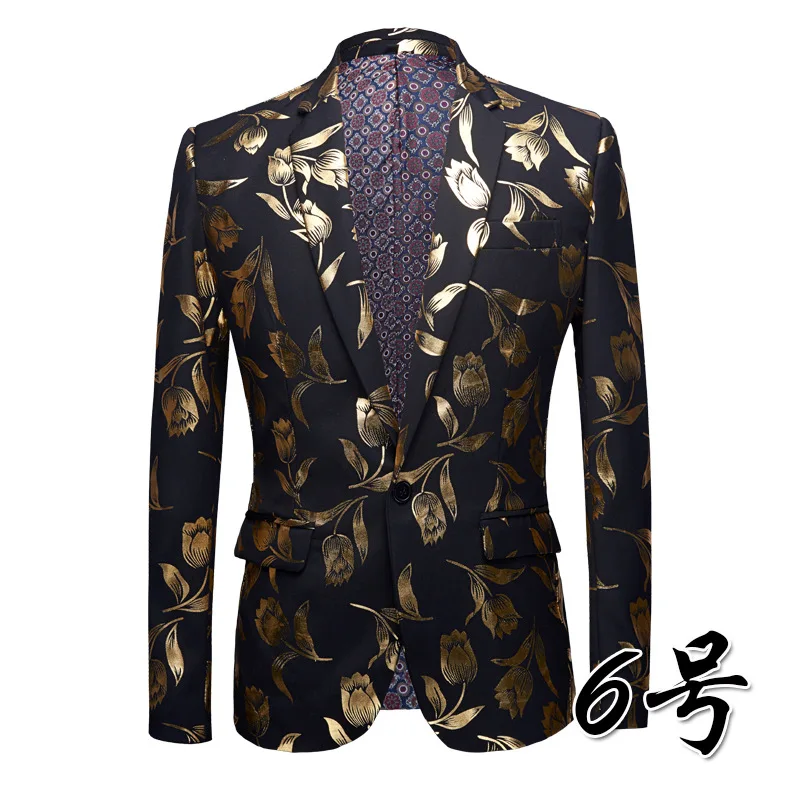 2021 Men's Bronzing Suit Stage Performing Suit British Style Slim Black Jacquard blazer
2021 Men's Bronzing Suit Stage Performing Suit British Style Slim Black Jacquard blazer