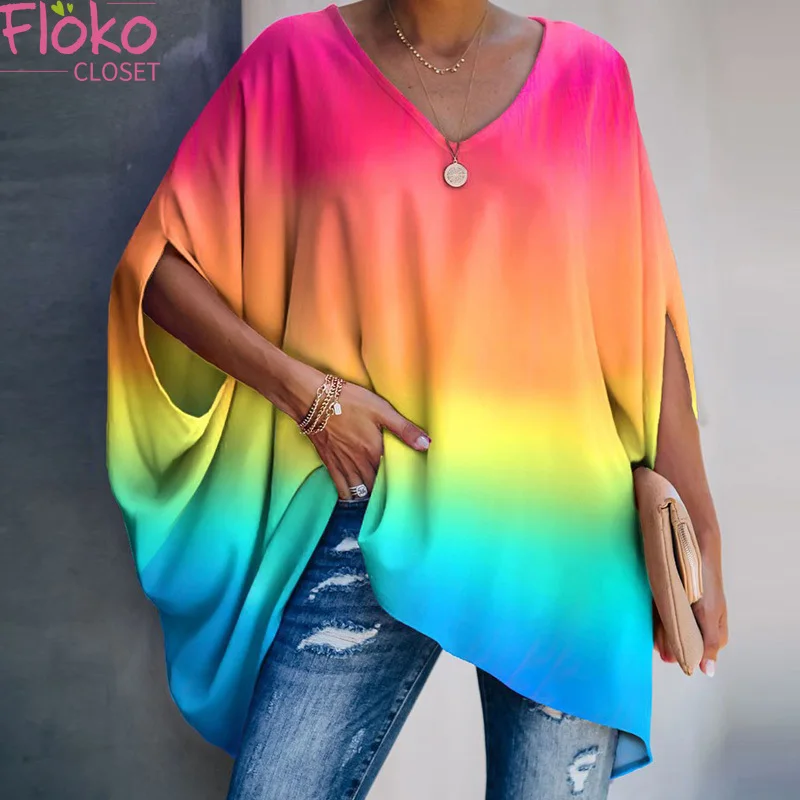 Flokocloset Tie Dye Printed Bat Sleeve T-shirt Women Half Sleeve Summer Casual Pullover V-Neck Punk Clothes
Flokocloset Tie Dye Printed Bat Sleeve T-shirt Women Half Sleeve Summer Casual Pullover V-Neck Punk Clothes