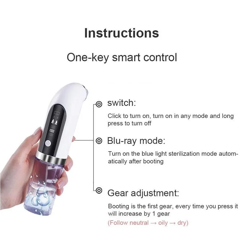 Electric Small Bubble Blackhead Remover USB Rechargeable Water Cycle Pore Acne Pimple Removal Vacuum Suction Cleaner Tool
Electric Small Bubble Blackhead Remover USB Rechargeable Water Cycle Pore Acne Pimple Removal Vacuum Suction Cleaner Tool