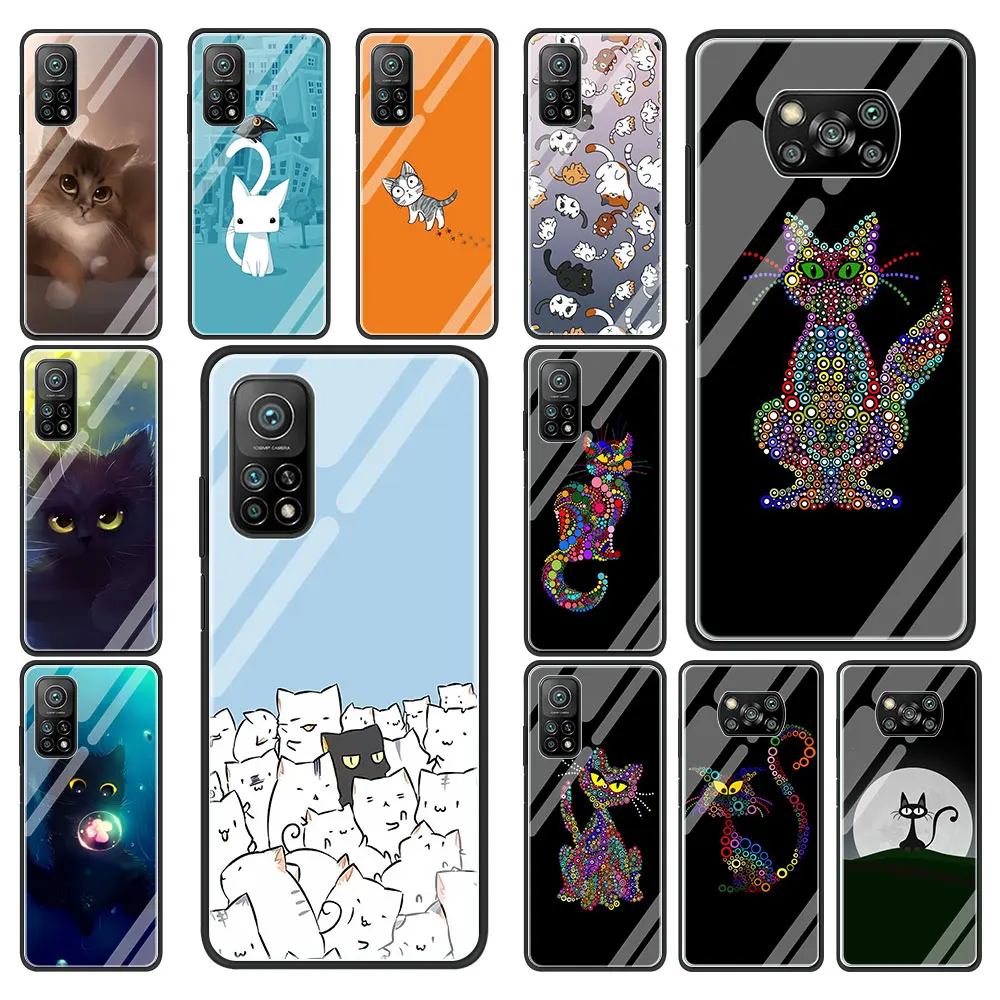 Cartoon Cat Tempered Glass Phone Case for Xiaomi Mi Poco X3 NFC 10S 9T 10T Pro Note 10 Lite CC9E Soft Edge Shell
Cartoon Cat Tempered Glass Phone Case for Xiaomi Mi Poco X3 NFC 10S 9T 10T Pro Note 10 Lite CC9E Soft Edge Shell