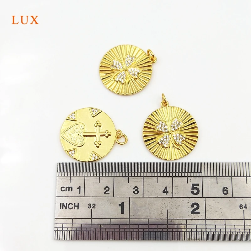 5pcs Brass Clovers Pendant Four Leaf Clovers Zircon Dainty Pendants Cross Heart Round Pendant For Women Necklace Jewelry Finding
5pcs Brass Clovers Pendant Four Leaf Clovers Zircon Dainty Pendants Cross Heart Round Pendant For Women Necklace Jewelry Finding