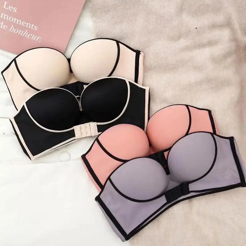 Women's Strapless Underwear Invisible Boneless Push Up Bra Gathering Shaping Sexy Bras Breathable Seamless Bralette sujetadores
Women's Strapless Underwear Invisible Boneless Push Up Bra Gathering Shaping Sexy Bras Breathable Seamless Bralette sujetadores