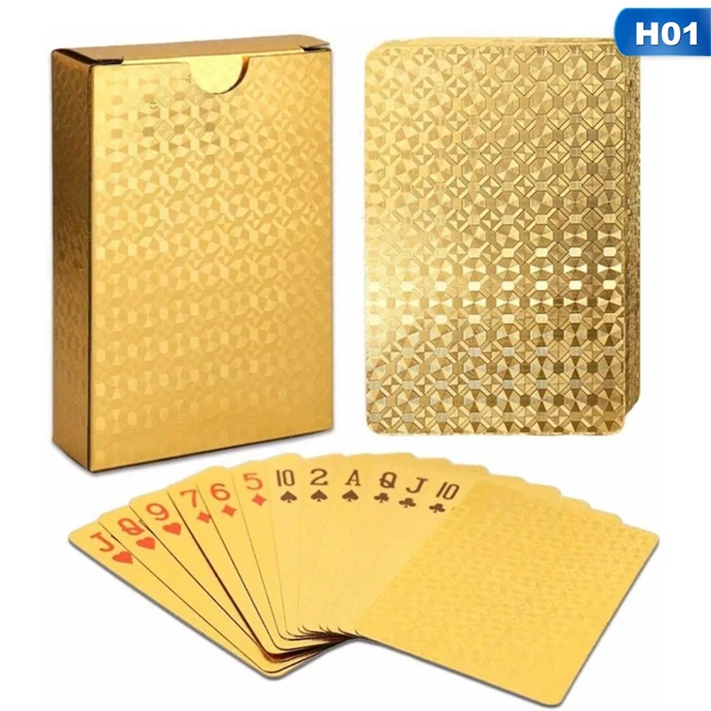 24K Gold Playing Cards Poker Game Deck Gold Foil Poker Set Plastic Magic Card Waterproof Cards Magic
24K Gold Playing Cards Poker Game Deck Gold Foil Poker Set Plastic Magic Card Waterproof Cards Magic