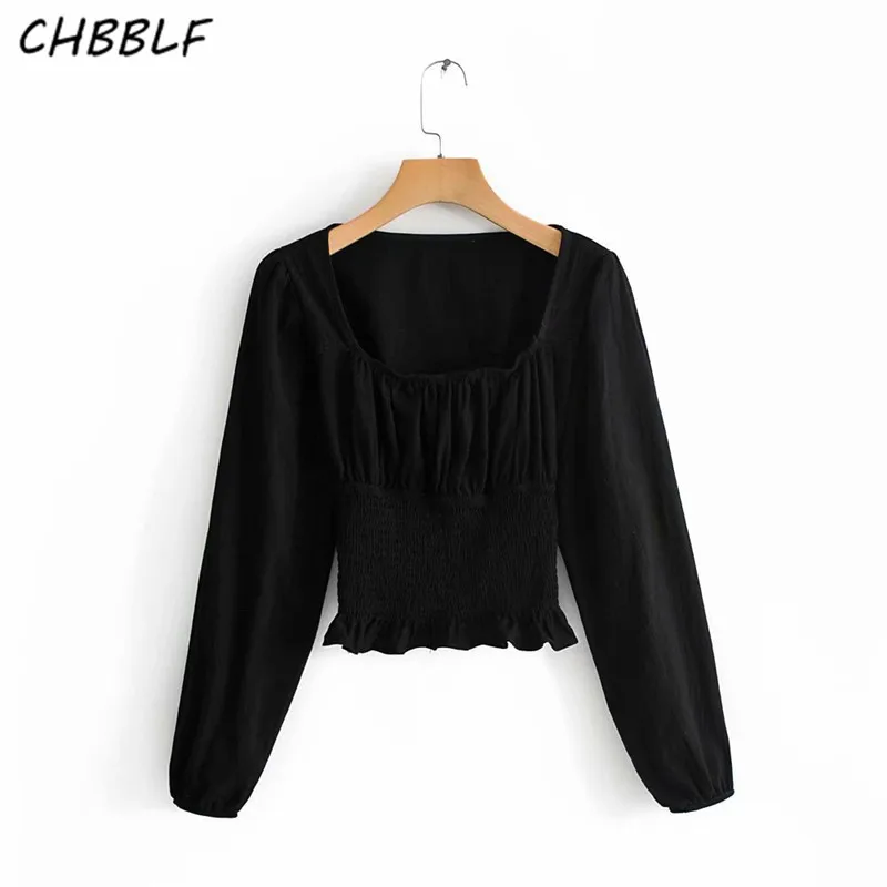 CHBBLF women retro solid collar blouse square collar long sleeve shirt elastic chic tops blusas ASF073
CHBBLF women retro solid collar blouse square collar long sleeve shirt elastic chic tops blusas ASF073