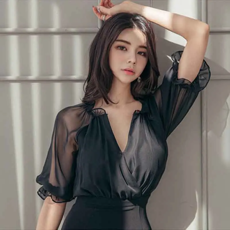 2020 New Black Summer Korean fashion Dress Women Vintage Sexy V-neck Work Office Sheath Mermaid Dresses Elegant Split Occupation
2020 New Black Summer Korean fashion Dress Women Vintage Sexy V-neck Work Office Sheath Mermaid Dresses Elegant Split Occupation