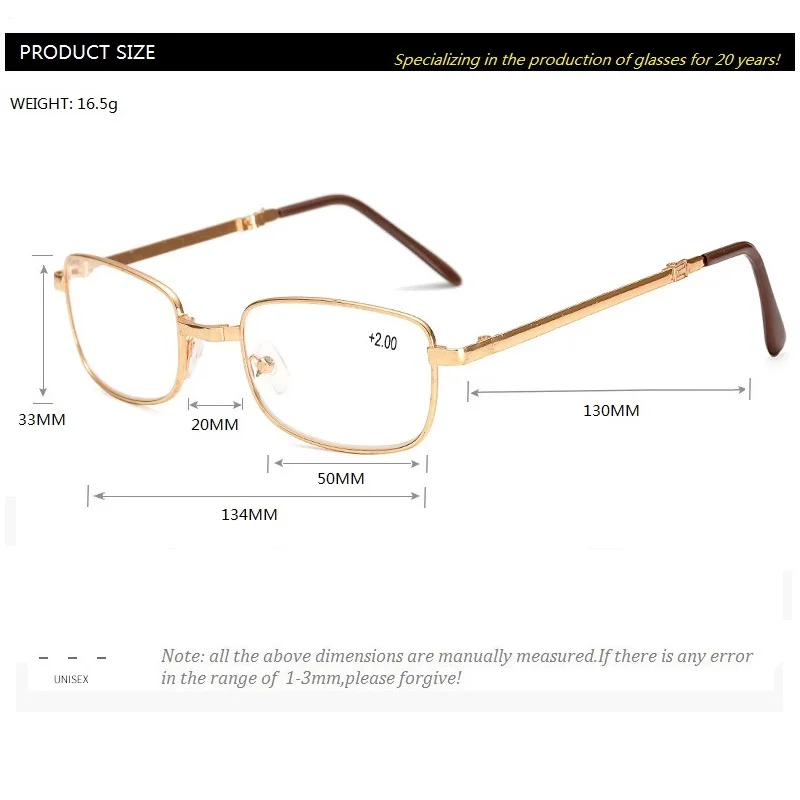 Foldable Reading Glasses Folding Presbyopia Men Women Metal Retro Computer Reading glasses with case
Foldable Reading Glasses Folding Presbyopia Men Women Metal Retro Computer Reading glasses with case