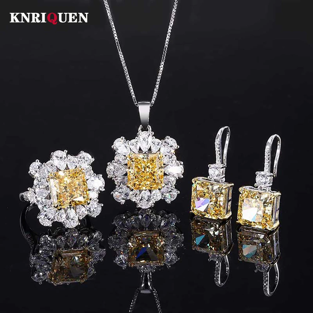 Luxury 100% 925 Sterling Silver 10*10mm Topaz Gemstone Necklace Pendant Earrings Rings for Women Wedding Fine Jewelry Sets Gift
Luxury 100% 925 Sterling Silver 10*10mm Topaz Gemstone Necklace Pendant Earrings Rings for Women Wedding Fine Jewelry Sets Gift