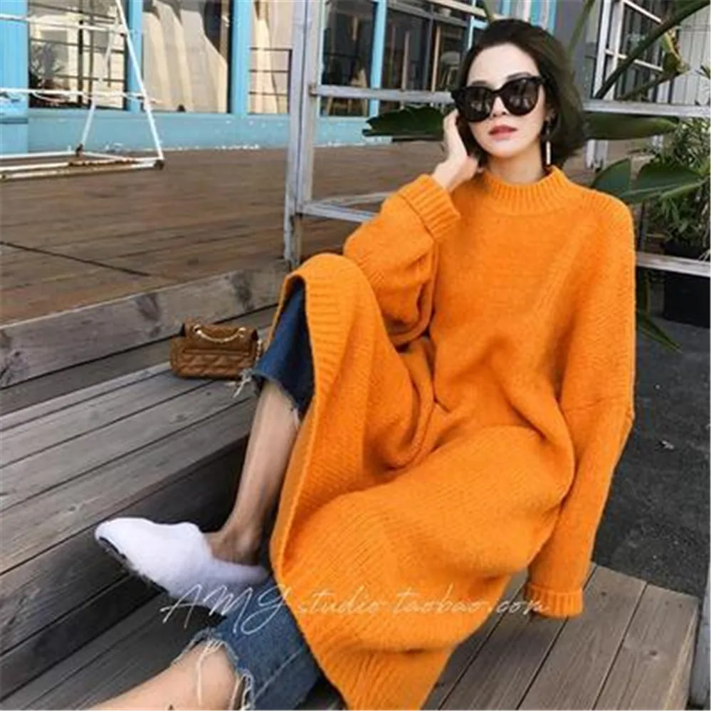 Autumn Winter Fashion New 2021 Vintage Loose Knitted Long Basic Sweater casual Korean Women's Knitted Pullover Sweaters dress
Autumn Winter Fashion New 2021 Vintage Loose Knitted Long Basic Sweater casual Korean Women's Knitted Pullover Sweaters dress