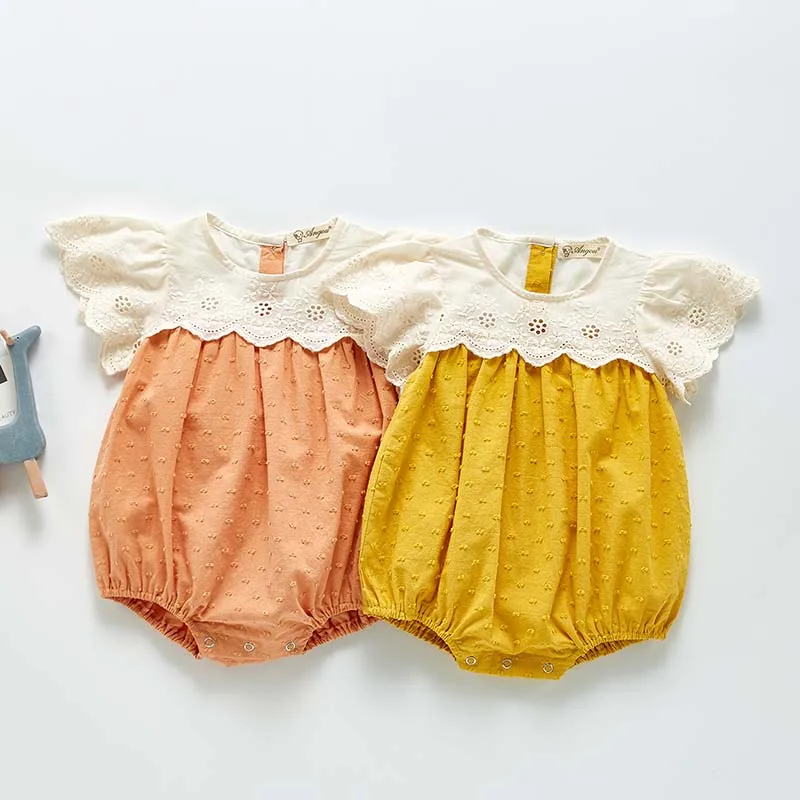Summer Baby Girls Clothes Baby Bodysuit Cute Lace Splicing Short Sleeve Triangle Jumpsuit Infant Baby One-piece Clothing
Summer Baby Girls Clothes Baby Bodysuit Cute Lace Splicing Short Sleeve Triangle Jumpsuit Infant Baby One-piece Clothing