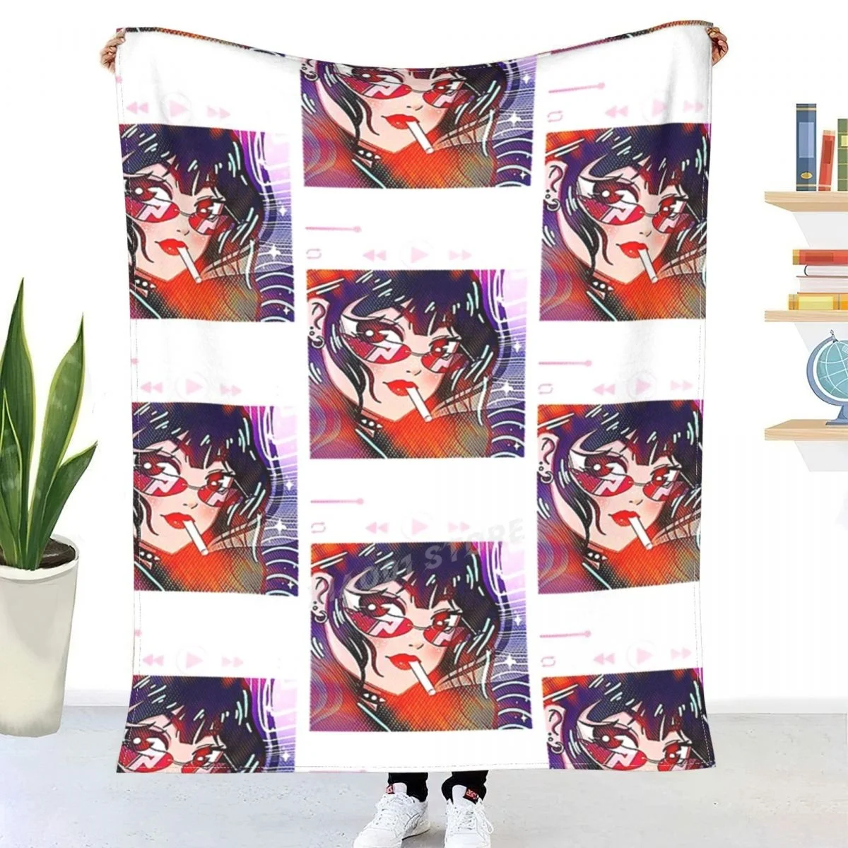 Smoking Anime Female (wearing Glasses) Throw Blanket Sherpa Blanket Bedding soft Blankets
Smoking Anime Female (wearing Glasses) Throw Blanket Sherpa Blanket Bedding soft Blankets