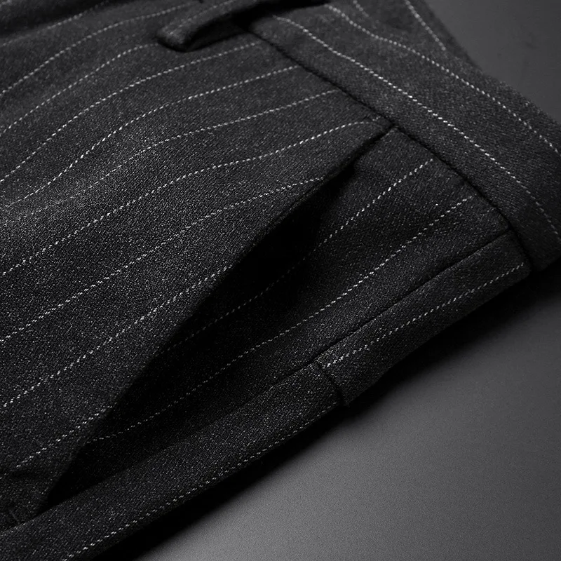 Striped Dress Autumn Trousers Men's Polyester Wool Male Suit Pants Korean Business Work Office Trousers Version Slim 
Striped Dress Autumn Trousers Men's Polyester Wool Male Suit Pants Korean Business Work Office Trousers Version Slim