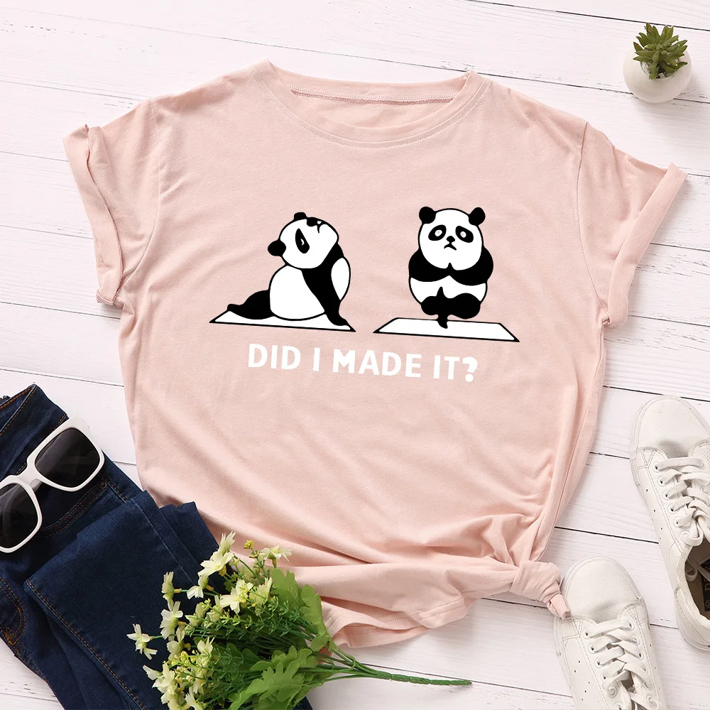 Plus Size S-5XL New Panda Print 100%Cotton T Shirt Women Shirts O Neck Short Sleeve Summer TShirt Women T-Shirt Pink Top Sport
Plus Size S-5XL New Panda Print 100%Cotton T Shirt Women Shirts O Neck Short Sleeve Summer TShirt Women T-Shirt Pink Top Sport