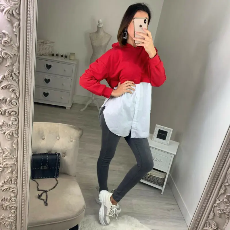 Women's Long Sleeve Casual Blouse Sexy Casual Stitching Blouse Shirt Hooded Tops 2020 Fall Winter Clothes Vintage Female Blouse
Women's Long Sleeve Casual Blouse Sexy Casual Stitching Blouse Shirt Hooded Tops 2020 Fall Winter Clothes Vintage Female Blouse