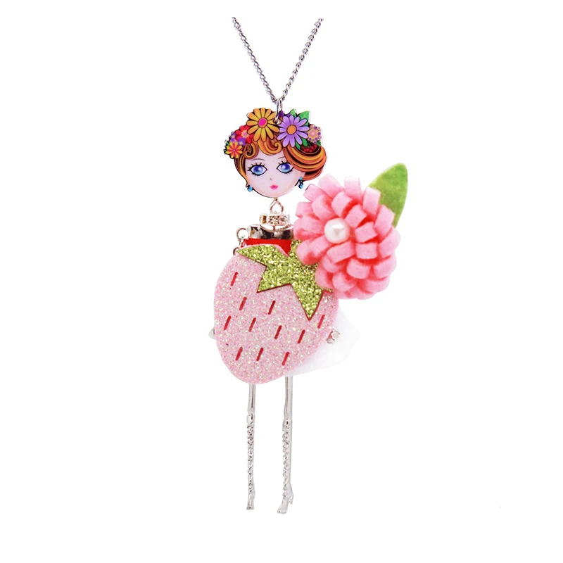 Strawberry Doll Necklace Dress Handmade French Doll Pendant News Stylish Girl Women Flower Fashion Jewelry Gift
Strawberry Doll Necklace Dress Handmade French Doll Pendant News Stylish Girl Women Flower Fashion Jewelry Gift