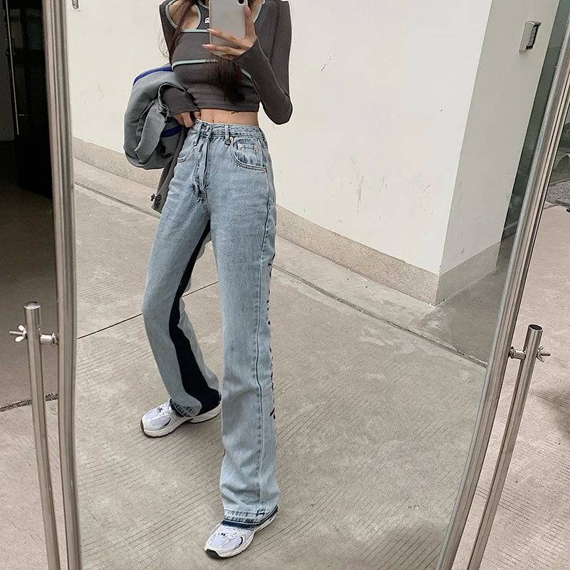 Embroidery Denim Back Letters Pants E-Girls Thin Loose High-waisted Jeans Straight Pants Women Fashion Streetwear
Embroidery Denim Back Letters Pants E-Girls Thin Loose High-waisted Jeans Straight Pants Women Fashion Streetwear